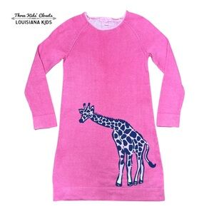 Lilly Pulitzer M (6-7Y) Pink Giraffe Sweater Dress